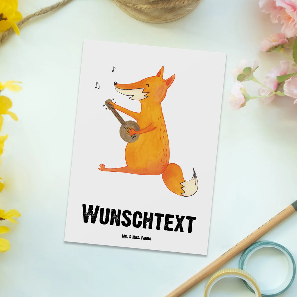 Personalisierte Postkarte Fuchs Gitarre Postkarte mit Namen, Postkarte bedrucken, Postkarte mit Wunschtext, Postkarte personalisierbar, Geschenkkarte mit Namen, Grußkarte mit Namen, Karte mit Namen, Einladung mit Namen, Ansichtskarte mit Namen, Geschenkkarte mit Wunschtext, Grußkarte mit Wunschtext, Karte mit Wunschtext, Einladung mit Wunschtext, Ansichtskarte mit Wunschtext, Fuchs, Füchse, Geschenk Musiker, Musik Spruch, Musikerin, Sänger, Sängerin, Gitarre