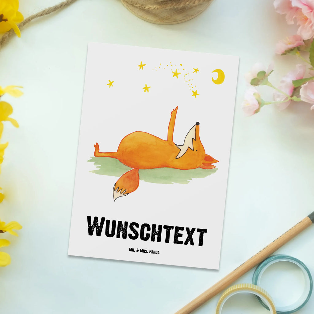 Personalisierte Postkarte Fuchs Sterne Postkarte mit Namen, Postkarte bedrucken, Postkarte mit Wunschtext, Postkarte personalisierbar, Geschenkkarte mit Namen, Grußkarte mit Namen, Karte mit Namen, Einladung mit Namen, Ansichtskarte mit Namen, Geschenkkarte mit Wunschtext, Grußkarte mit Wunschtext, Karte mit Wunschtext, Einladung mit Wunschtext, Ansichtskarte mit Wunschtext, Fuchs, Füchse, tröstende Worte, Spruch positiv, Spruch schön, Romantik, Always Look on the Bright Side of Life