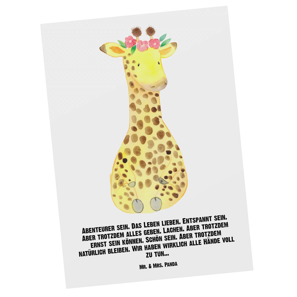 Personalisierte Postkarte Giraffe Blumenkranz Postkarte mit Namen, Postkarte bedrucken, Postkarte mit Wunschtext, Postkarte personalisierbar, Geschenkkarte mit Namen, Grußkarte mit Namen, Karte mit Namen, Einladung mit Namen, Ansichtskarte mit Namen, Geschenkkarte mit Wunschtext, Grußkarte mit Wunschtext, Karte mit Wunschtext, Einladung mit Wunschtext, Ansichtskarte mit Wunschtext, Afrika, Wildtiere, Giraffe, Blumenkranz, Abenteurer, Selbstliebe, Freundin