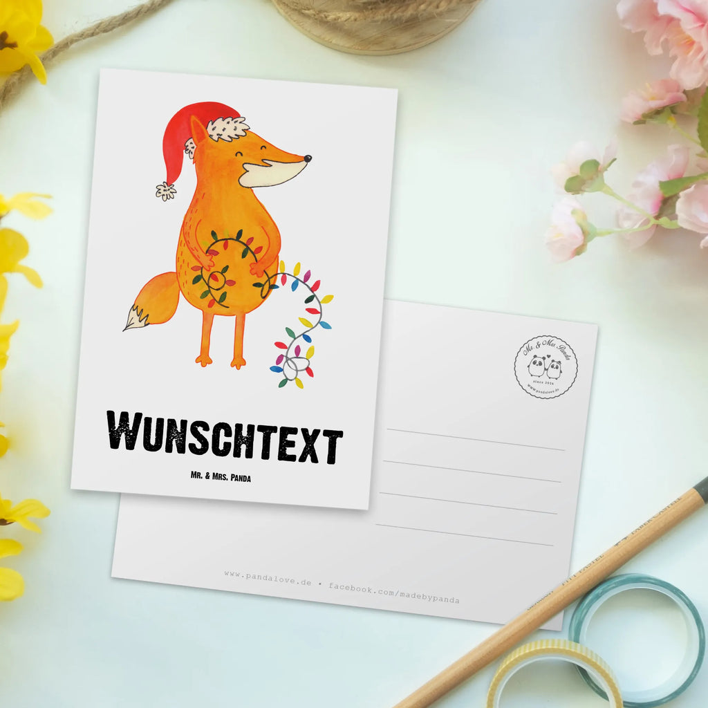 Personalisierte Postkarte Fuchs Weihnachten Postkarte mit Namen, Postkarte bedrucken, Postkarte mit Wunschtext, Postkarte personalisierbar, Geschenkkarte mit Namen, Grußkarte mit Namen, Karte mit Namen, Einladung mit Namen, Ansichtskarte mit Namen, Geschenkkarte mit Wunschtext, Grußkarte mit Wunschtext, Karte mit Wunschtext, Einladung mit Wunschtext, Ansichtskarte mit Wunschtext, Winter, Weihnachten, Weihnachtsdeko, Nikolaus, Advent, Heiligabend, Wintermotiv, Fuchs, Füchse, Spruch schön, Geschenk Weihnachten, Weihnachtsmann, Weihnachtszeit