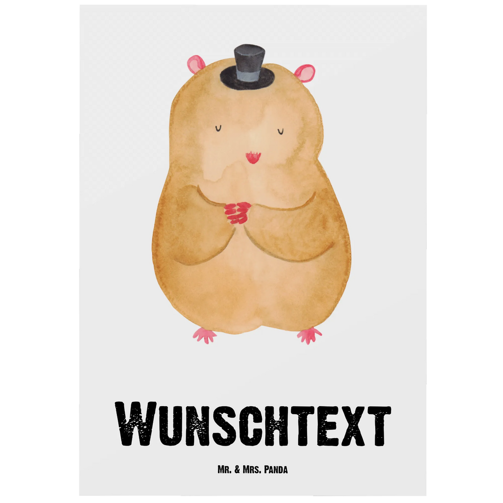 Personalisierte Postkarte Hamster mit Hut Postkarte mit Namen, Postkarte bedrucken, Postkarte mit Wunschtext, Postkarte personalisierbar, Geschenkkarte mit Namen, Grußkarte mit Namen, Karte mit Namen, Einladung mit Namen, Ansichtskarte mit Namen, Geschenkkarte mit Wunschtext, Grußkarte mit Wunschtext, Karte mit Wunschtext, Einladung mit Wunschtext, Ansichtskarte mit Wunschtext, Tiermotive, Gute Laune, lustige Sprüche, Tiere, Hamster, Hut, Magier, Zylinder, Zwerghamster, Zauberer