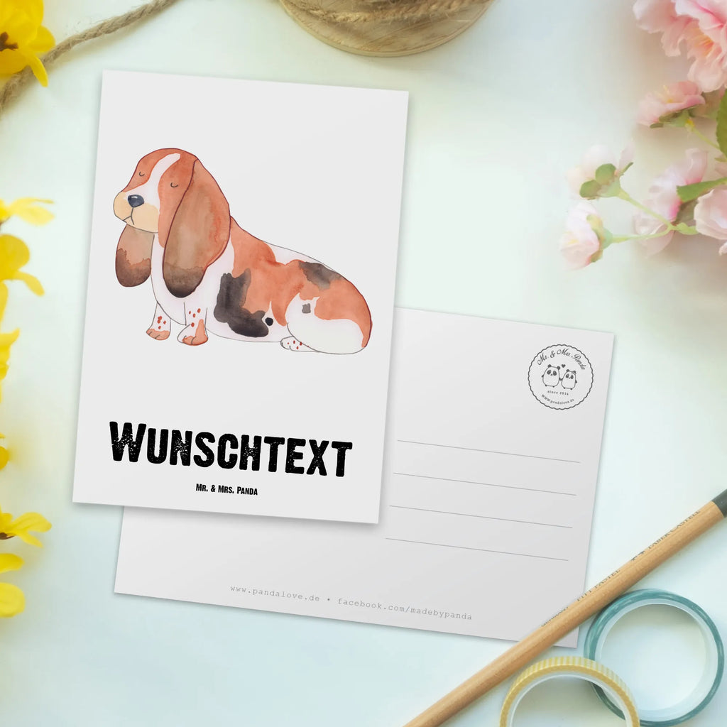 Personalisierte Postkarte Hund Basset Hound Postkarte mit Namen, Postkarte bedrucken, Postkarte mit Wunschtext, Postkarte personalisierbar, Geschenkkarte mit Namen, Grußkarte mit Namen, Karte mit Namen, Einladung mit Namen, Ansichtskarte mit Namen, Geschenkkarte mit Wunschtext, Grußkarte mit Wunschtext, Karte mit Wunschtext, Einladung mit Wunschtext, Ansichtskarte mit Wunschtext, Hund, Hundemotiv, Haustier, Hunderasse, Tierliebhaber, Hundebesitzer, Sprüche, Basset Hound, Basset, Hundeliebe, kinderlos