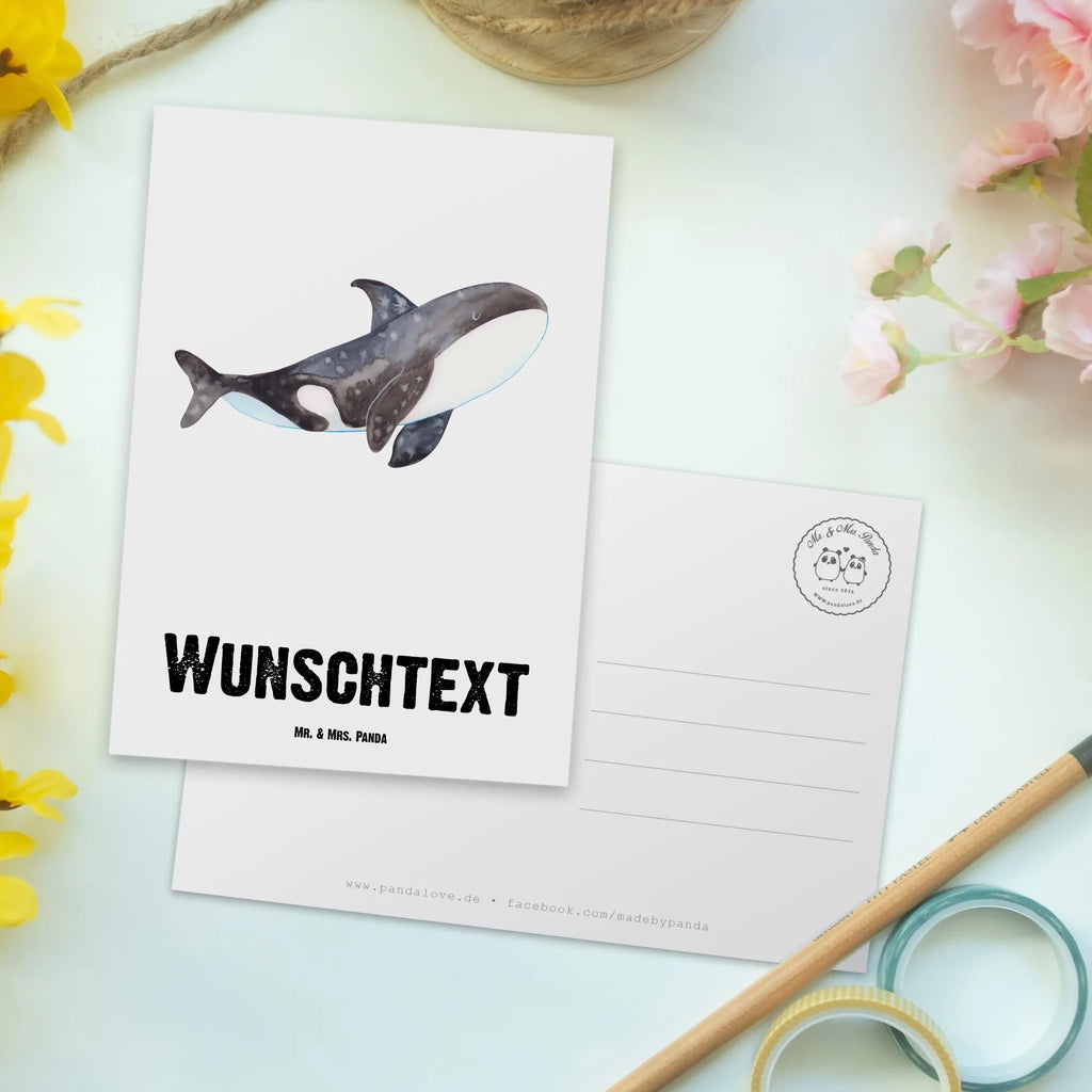 Personalisierte Postkarte Orca Postkarte mit Namen, Postkarte bedrucken, Postkarte mit Wunschtext, Postkarte personalisierbar, Geschenkkarte mit Namen, Grußkarte mit Namen, Karte mit Namen, Einladung mit Namen, Ansichtskarte mit Namen, Geschenkkarte mit Wunschtext, Grußkarte mit Wunschtext, Karte mit Wunschtext, Einladung mit Wunschtext, Ansichtskarte mit Wunschtext, Meerestiere, Meer, Urlaub, Orca, Orcas, Killerwal, Wal, Möglichkeiten, Büro, Arbeit, Motivation, Selbstliebe, Neustart, Startup