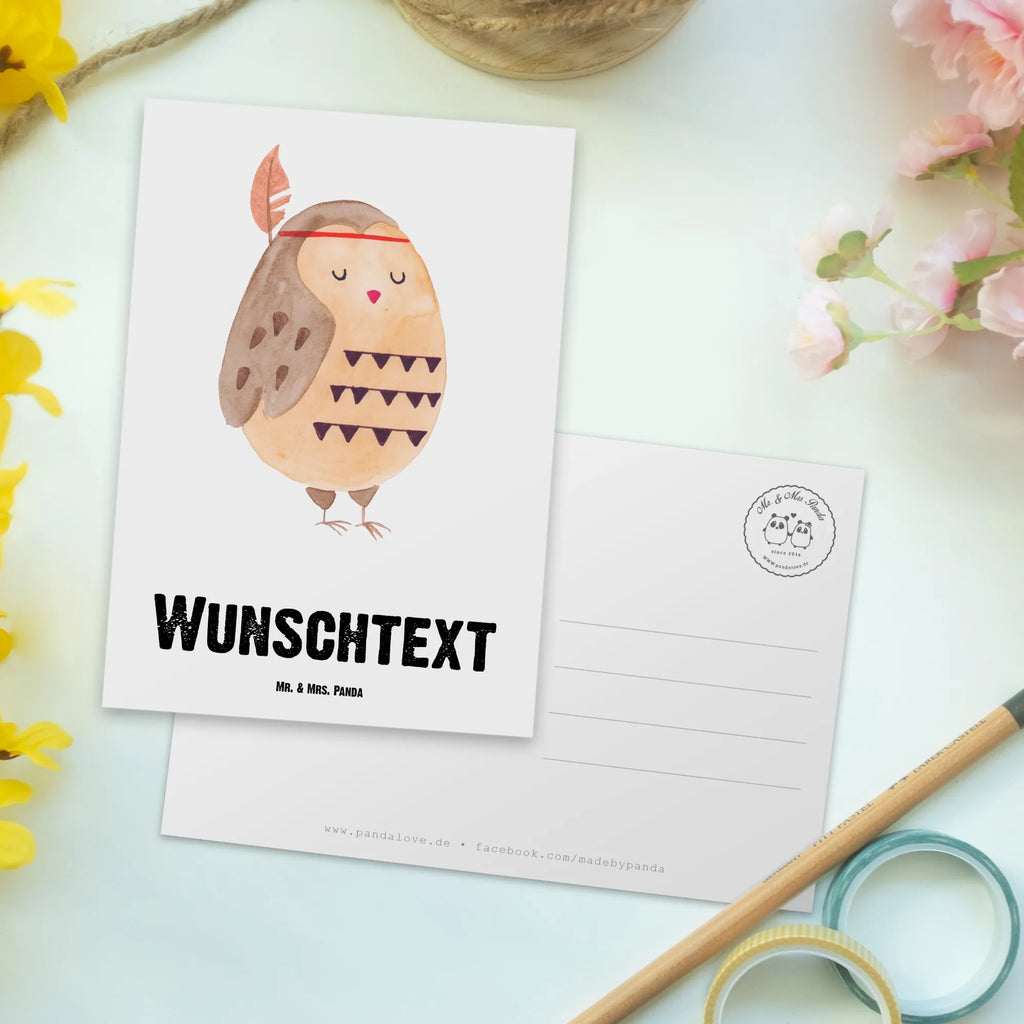 Personalisierte Postkarte Eule Federschmuck Postkarte mit Namen, Postkarte bedrucken, Postkarte mit Wunschtext, Postkarte personalisierbar, Geschenkkarte mit Namen, Grußkarte mit Namen, Karte mit Namen, Einladung mit Namen, Ansichtskarte mit Namen, Geschenkkarte mit Wunschtext, Grußkarte mit Wunschtext, Karte mit Wunschtext, Einladung mit Wunschtext, Ansichtskarte mit Wunschtext, Eule, Eule Deko, Owl, Das Leben ist ein Abenteuer, Reisespruch, Federschmuck, Dekoration