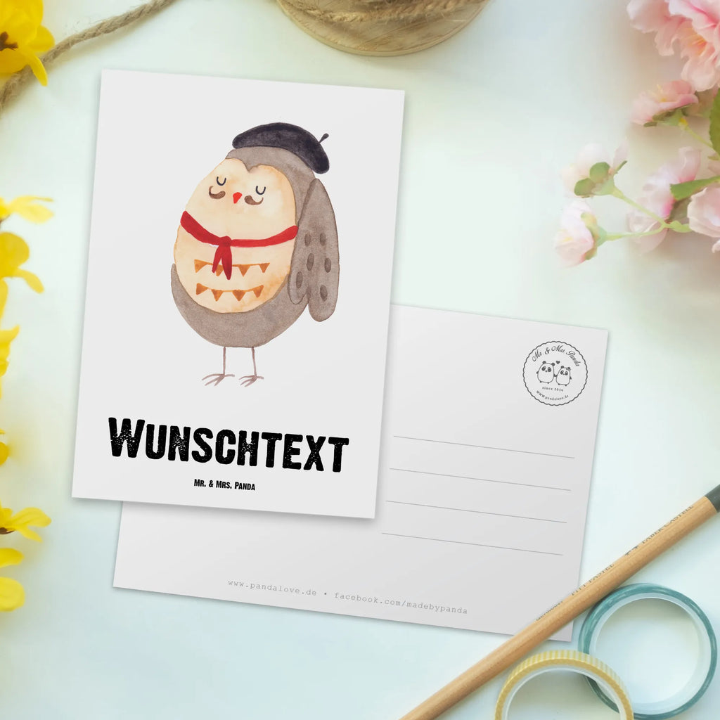 Personalisierte Postkarte Eule Französisch Postkarte mit Namen, Postkarte bedrucken, Postkarte mit Wunschtext, Postkarte personalisierbar, Geschenkkarte mit Namen, Grußkarte mit Namen, Karte mit Namen, Einladung mit Namen, Ansichtskarte mit Namen, Geschenkkarte mit Wunschtext, Grußkarte mit Wunschtext, Karte mit Wunschtext, Einladung mit Wunschtext, Ansichtskarte mit Wunschtext, Eule, Eulen, Eule Deko, Owl, hibou, La vie est belle, das Leben ist schön, Spruch schön, Spruch Französisch, Frankreich