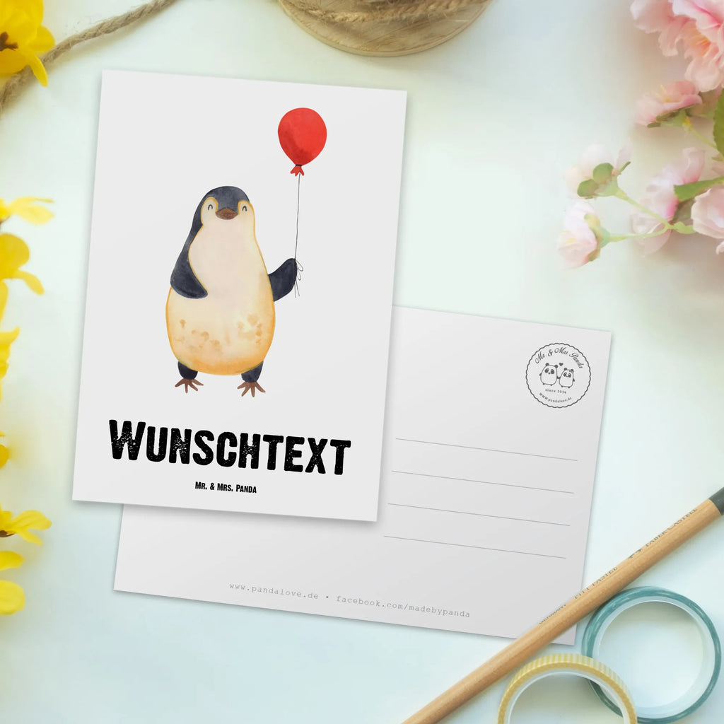 Personalisierte Postkarte Pinguin Luftballon Postkarte mit Namen, Postkarte bedrucken, Postkarte mit Wunschtext, Postkarte personalisierbar, Geschenkkarte mit Namen, Grußkarte mit Namen, Karte mit Namen, Einladung mit Namen, Ansichtskarte mit Namen, Geschenkkarte mit Wunschtext, Grußkarte mit Wunschtext, Karte mit Wunschtext, Einladung mit Wunschtext, Ansichtskarte mit Wunschtext, Pinguin, Pinguine, Luftballon, Tagträume, Lebenslust, Geschenk Freundin, Geschenkidee, beste Freundin, Motivation, Neustart, neues Leben, Liebe, Glück