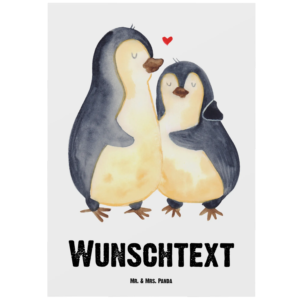 Personalisierte Postkarte Pinguin umarmend Postkarte mit Namen, Postkarte bedrucken, Postkarte mit Wunschtext, Postkarte personalisierbar, Geschenkkarte mit Namen, Grußkarte mit Namen, Karte mit Namen, Einladung mit Namen, Ansichtskarte mit Namen, Geschenkkarte mit Wunschtext, Grußkarte mit Wunschtext, Karte mit Wunschtext, Einladung mit Wunschtext, Ansichtskarte mit Wunschtext, Pinguin, Liebe, Liebespaar, Liebesbeweis, Liebesgeschenk, Verlobung, Jahrestag, Hochzeitstag, Hochzeit, Hochzeitsgeschenk