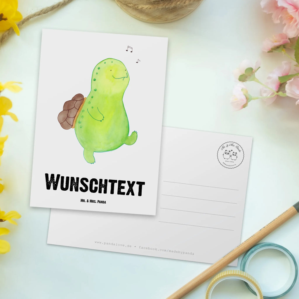 Personalisierte Postkarte Schildkröte pfeift Postkarte mit Namen, Postkarte bedrucken, Postkarte mit Wunschtext, Postkarte personalisierbar, Geschenkkarte mit Namen, Grußkarte mit Namen, Karte mit Namen, Einladung mit Namen, Ansichtskarte mit Namen, Geschenkkarte mit Wunschtext, Grußkarte mit Wunschtext, Karte mit Wunschtext, Einladung mit Wunschtext, Ansichtskarte mit Wunschtext, Schildkröte, Schildi, Schildkröten, fröhlich, Glück, Motivation, Lebensfreude, Depression, Trennung, Neuanfang