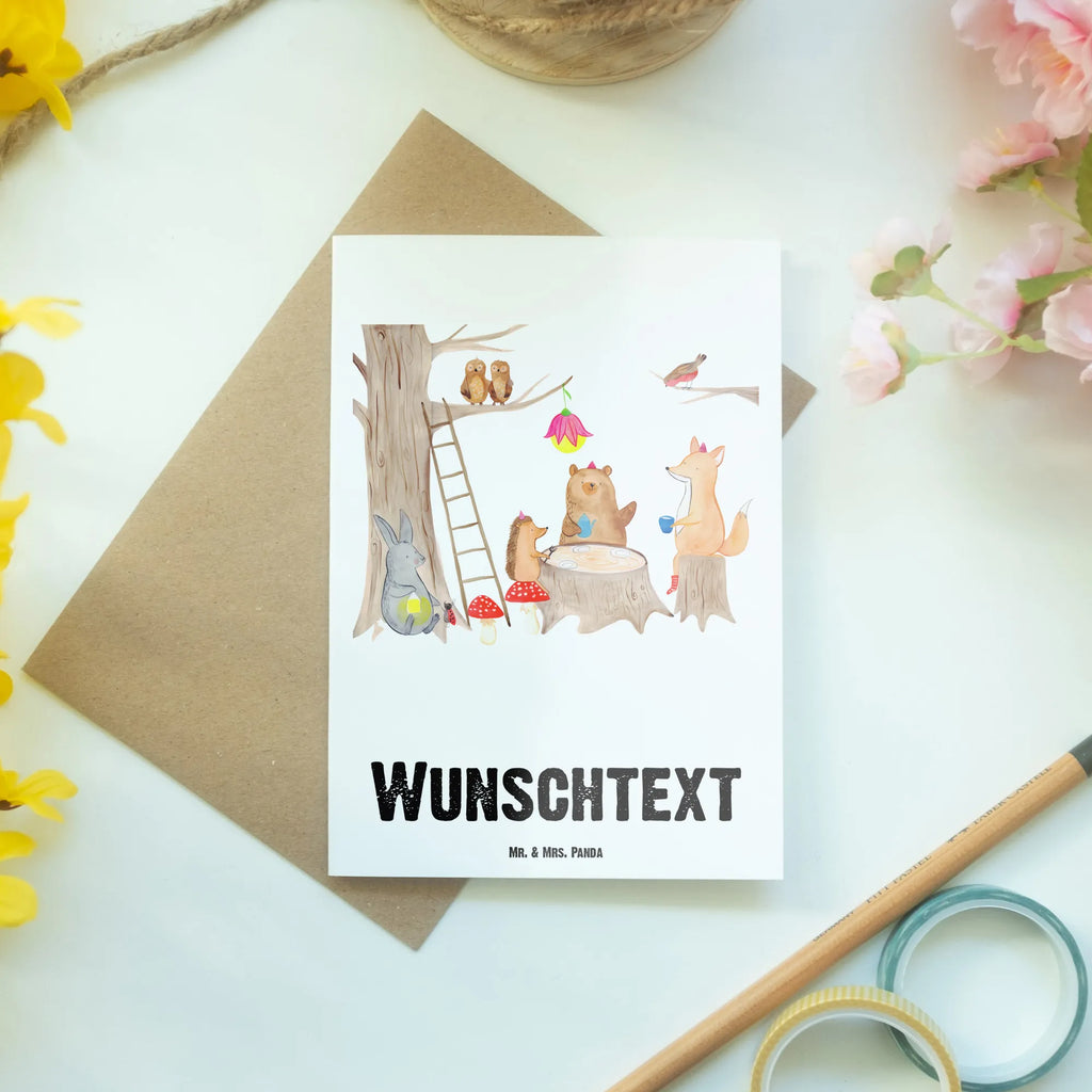 Personalisierte Grußkarte Waldtiere Picknick Personalisierte Grußkarte, Personalisiertere Klappkarte, Personalisierte Einladungskarte, Personalisierte Glückwunschkarte, Personalisierte Hochzeitskarte, Personalisierte Geburtstagskarte, Grußkarte mit Namen, Grußkarte selber drucken, Grußkarte selbst gestalten, Grußkarte mit persönlichen Nachrichten, Grußkarte als Geldgeschenk, Grußkarten personalisiert, Personalisierte Karte, Tiermotive, Gute Laune, lustige Sprüche, Tiere, Waldtiere, Picknick, Wald, Fuchs, Hase, Igel, Maus, Eichhörnchen