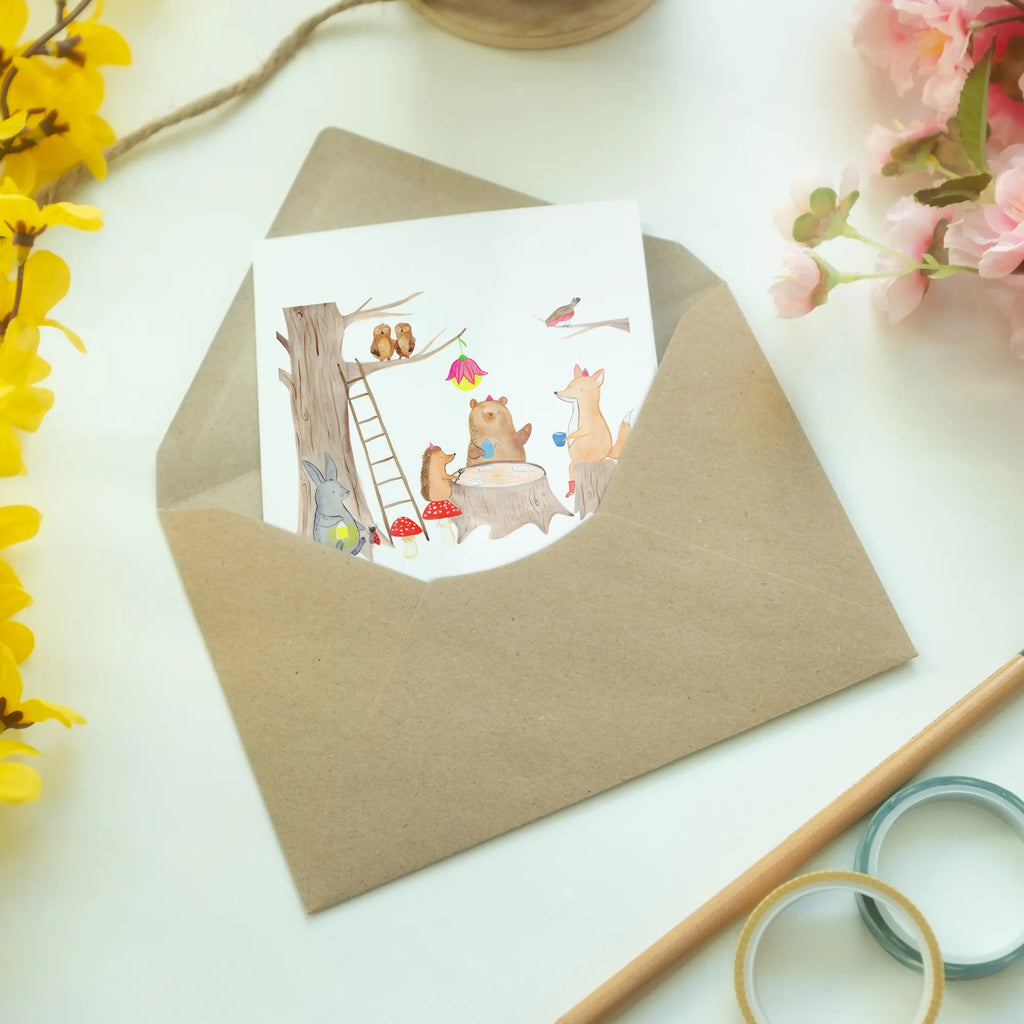 Personalisierte Grußkarte Waldtiere Picknick Personalisierte Grußkarte, Personalisiertere Klappkarte, Personalisierte Einladungskarte, Personalisierte Glückwunschkarte, Personalisierte Hochzeitskarte, Personalisierte Geburtstagskarte, Grußkarte mit Namen, Grußkarte selber drucken, Grußkarte selbst gestalten, Grußkarte mit persönlichen Nachrichten, Grußkarte als Geldgeschenk, Grußkarten personalisiert, Personalisierte Karte, Tiermotive, Gute Laune, lustige Sprüche, Tiere, Waldtiere, Picknick, Wald, Fuchs, Hase, Igel, Maus, Eichhörnchen