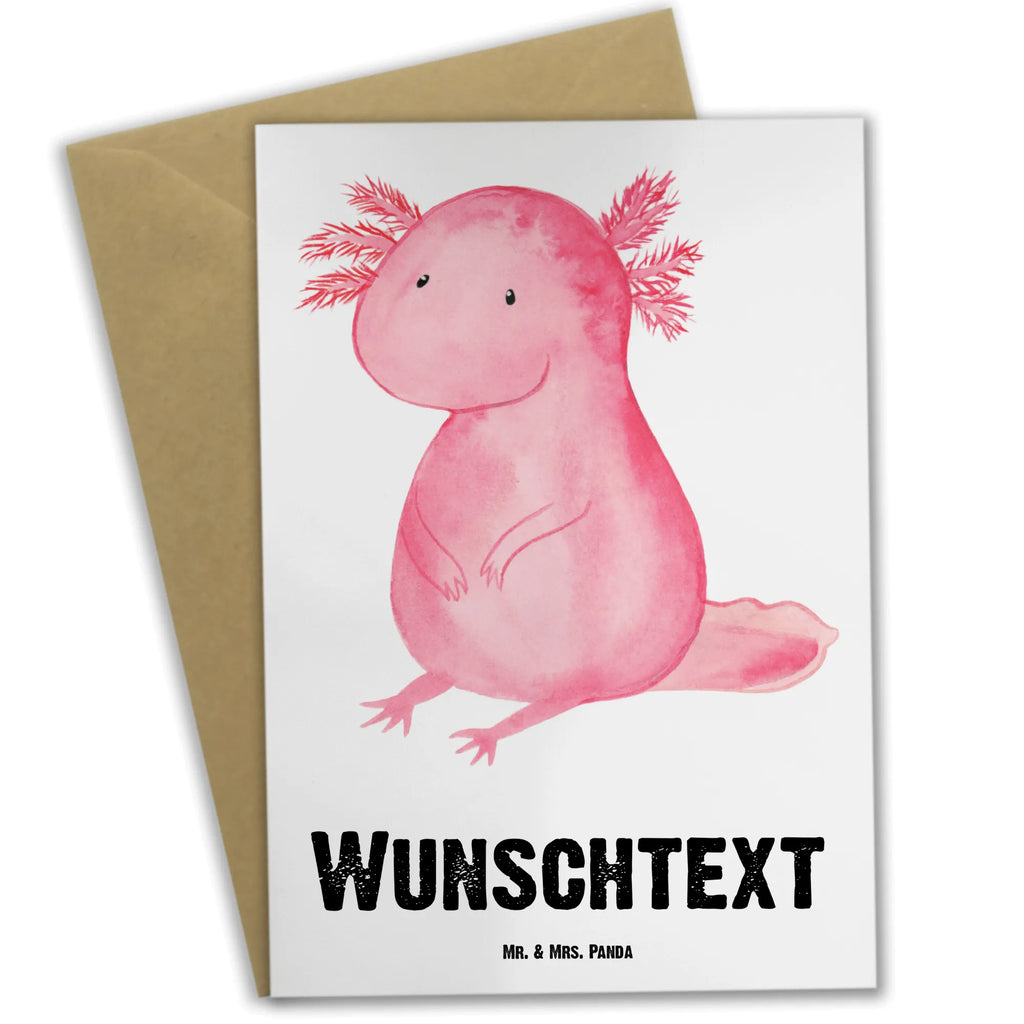 Personalisierte Grußkarte Axolotl Personalisierte Grußkarte, Personalisiertere Klappkarte, Personalisierte Einladungskarte, Personalisierte Glückwunschkarte, Personalisierte Hochzeitskarte, Personalisierte Geburtstagskarte, Grußkarte mit Namen, Grußkarte selber drucken, Grußkarte selbst gestalten, Grußkarte mit persönlichen Nachrichten, Grußkarte als Geldgeschenk, Grußkarten personalisiert, Personalisierte Karte, Axolotl, Molch, Axolot, vergnügt, fröhlich, zufrieden, Lebensstil, Weisheit, Lebensweisheit, Liebe, Freundin