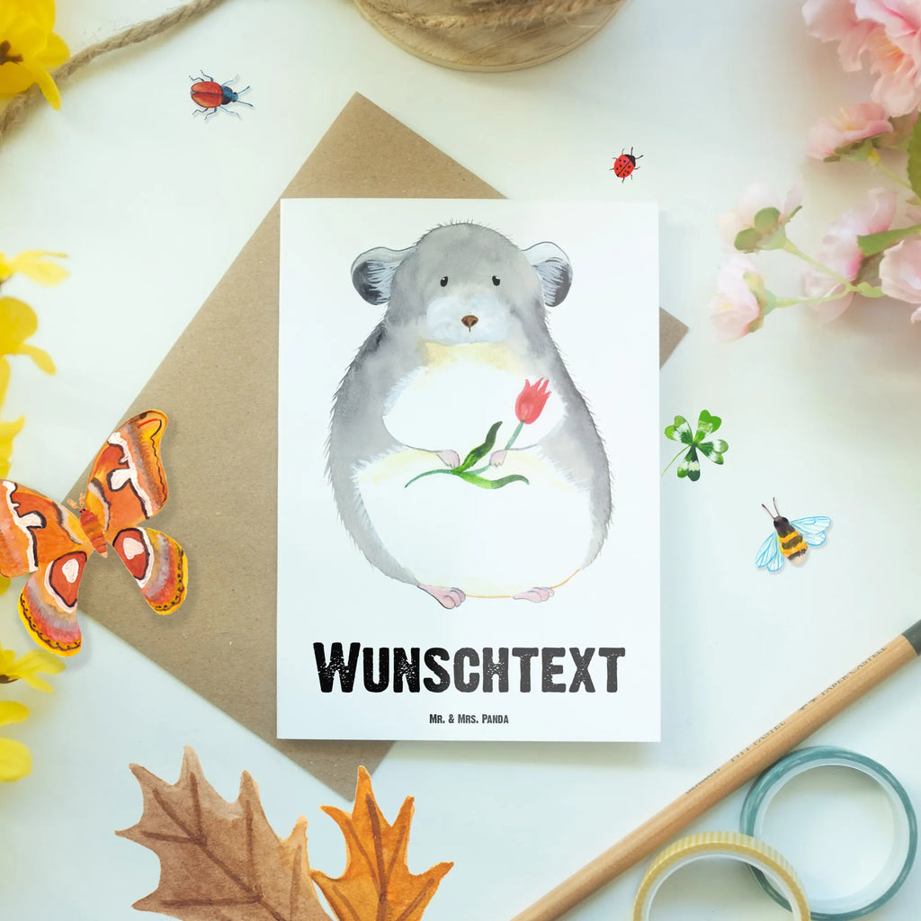 Personalisierte Grußkarte Chinchilla Blume Personalisierte Grußkarte, Personalisiertere Klappkarte, Personalisierte Einladungskarte, Personalisierte Glückwunschkarte, Personalisierte Hochzeitskarte, Personalisierte Geburtstagskarte, Grußkarte mit Namen, Grußkarte selber drucken, Grußkarte selbst gestalten, Grußkarte mit persönlichen Nachrichten, Grußkarte als Geldgeschenk, Grußkarten personalisiert, Personalisierte Karte, Tiermotive, Gute Laune, lustige Sprüche, Tiere, Chinchilla, Chinchillas, Liebeskummer, Kummer, Depressionen, traurig sein, Chaos, Glücklichsein, Büro, Büroalltag