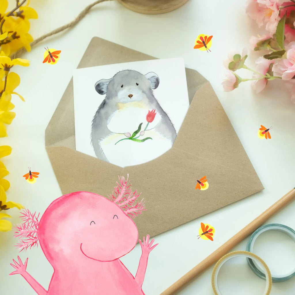 Personalisierte Grußkarte Chinchilla Blume Personalisierte Grußkarte, Personalisiertere Klappkarte, Personalisierte Einladungskarte, Personalisierte Glückwunschkarte, Personalisierte Hochzeitskarte, Personalisierte Geburtstagskarte, Grußkarte mit Namen, Grußkarte selber drucken, Grußkarte selbst gestalten, Grußkarte mit persönlichen Nachrichten, Grußkarte als Geldgeschenk, Grußkarten personalisiert, Personalisierte Karte, Tiermotive, Gute Laune, lustige Sprüche, Tiere, Chinchilla, Chinchillas, Liebeskummer, Kummer, Depressionen, traurig sein, Chaos, Glücklichsein, Büro, Büroalltag