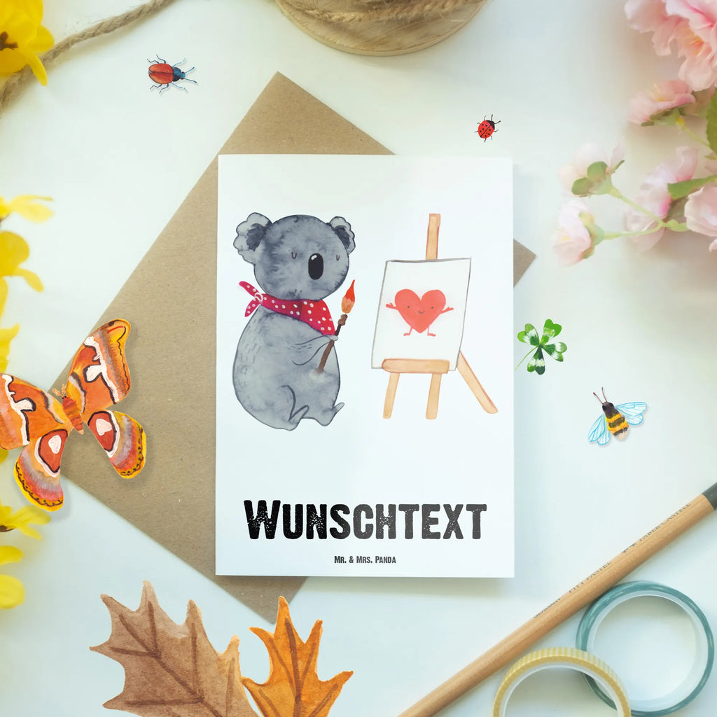 Personalisierte Grußkarte Koala Künstler Personalisierte Grußkarte, Personalisiertere Klappkarte, Personalisierte Einladungskarte, Personalisierte Glückwunschkarte, Personalisierte Hochzeitskarte, Personalisierte Geburtstagskarte, Grußkarte mit Namen, Grußkarte selber drucken, Grußkarte selbst gestalten, Grußkarte mit persönlichen Nachrichten, Grußkarte als Geldgeschenk, Grußkarten personalisiert, Personalisierte Karte, Koala, Koalabär, Liebe, Liebensbeweis, Liebesgeschenk, Gefühle, Künstler, zeichnen