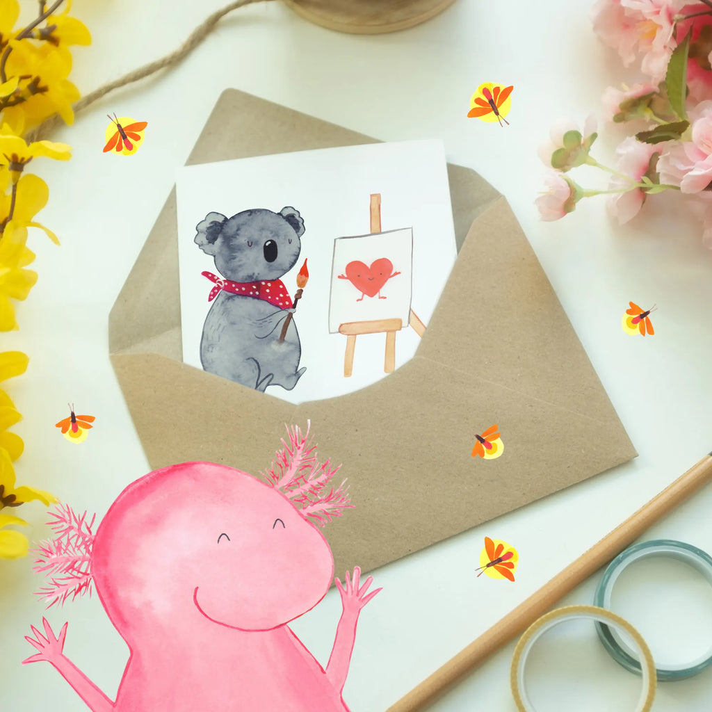 Personalisierte Grußkarte Koala Künstler Personalisierte Grußkarte, Personalisiertere Klappkarte, Personalisierte Einladungskarte, Personalisierte Glückwunschkarte, Personalisierte Hochzeitskarte, Personalisierte Geburtstagskarte, Grußkarte mit Namen, Grußkarte selber drucken, Grußkarte selbst gestalten, Grußkarte mit persönlichen Nachrichten, Grußkarte als Geldgeschenk, Grußkarten personalisiert, Personalisierte Karte, Koala, Koalabär, Liebe, Liebensbeweis, Liebesgeschenk, Gefühle, Künstler, zeichnen