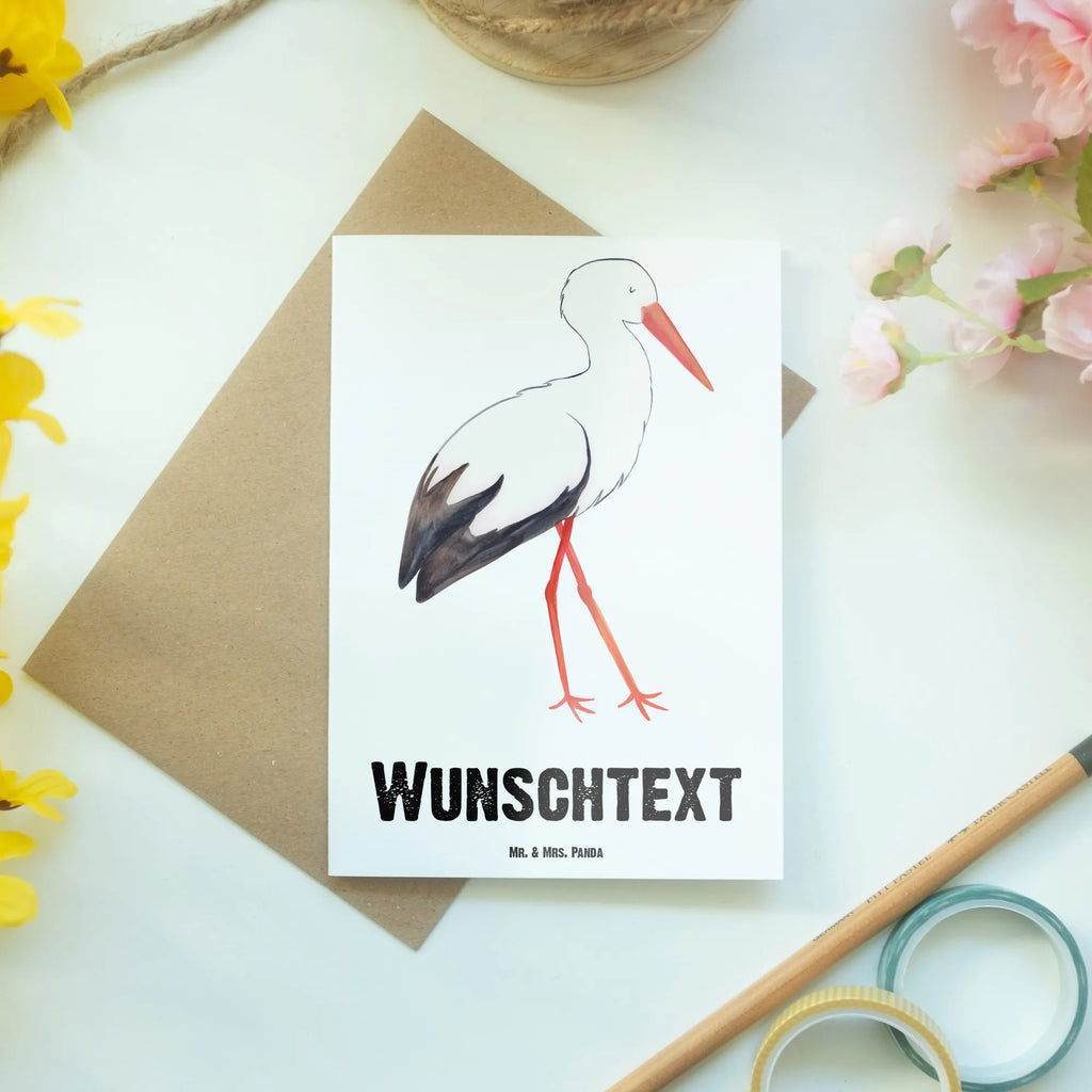 Personalisierte Grußkarte Storch Personalisierte Grußkarte, Personalisiertere Klappkarte, Personalisierte Einladungskarte, Personalisierte Glückwunschkarte, Personalisierte Hochzeitskarte, Personalisierte Geburtstagskarte, Grußkarte mit Namen, Grußkarte selber drucken, Grußkarte selbst gestalten, Grußkarte mit persönlichen Nachrichten, Grußkarte als Geldgeschenk, Grußkarten personalisiert, Personalisierte Karte, Tiermotive, Gute Laune, lustige Sprüche, Tiere, Storch, Störche, Schwangerschaft, Geburt, Mutter, Mütter, Mutter werden, Schwanger, Babybauch, Baby