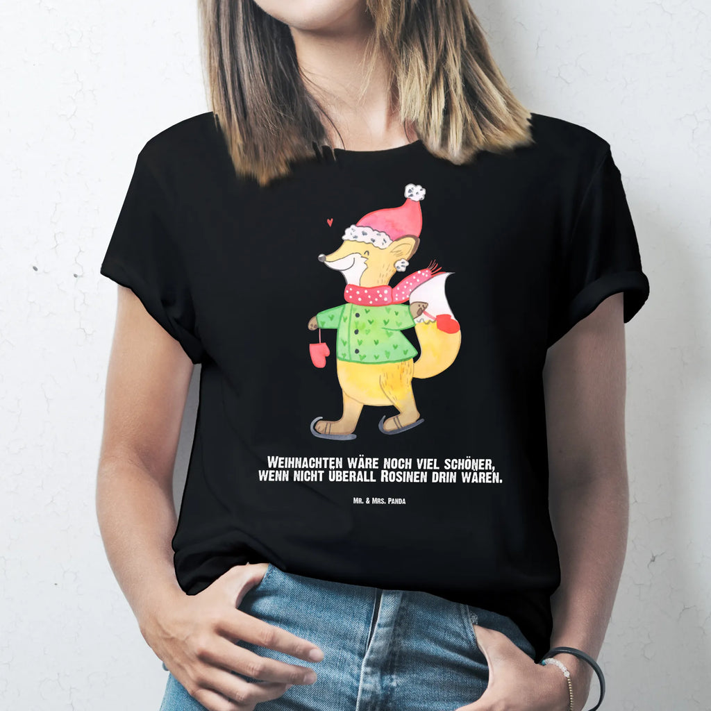 Personalisiertes T-Shirt Fuchs  Schlittschuhe T-Shirt Personalisiert, T-Shirt mit Namen, T-Shirt mit Aufruck, Männer, Frauen, Wunschtext, Bedrucken, Winter, Weihnachten, Weihnachtsdeko, Nikolaus, Advent, Heiligabend, Wintermotiv, Weihnachtsmann, Weihnachtstage, Weihnachtsbaum, Tannenbaum, Weihnachtszeit