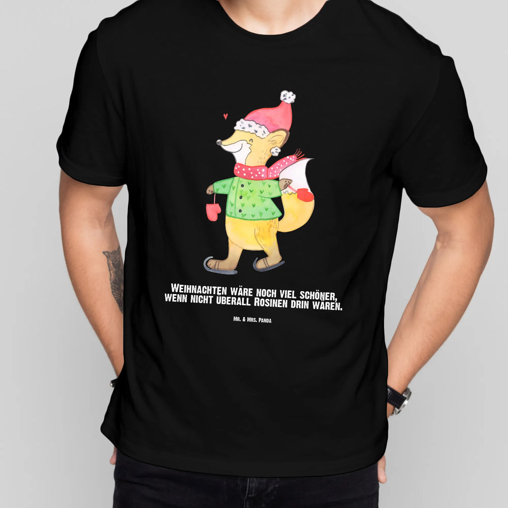 Personalisiertes T-Shirt Fuchs  Schlittschuhe T-Shirt Personalisiert, T-Shirt mit Namen, T-Shirt mit Aufruck, Männer, Frauen, Wunschtext, Bedrucken, Winter, Weihnachten, Weihnachtsdeko, Nikolaus, Advent, Heiligabend, Wintermotiv, Weihnachtsmann, Weihnachtstage, Weihnachtsbaum, Tannenbaum, Weihnachtszeit