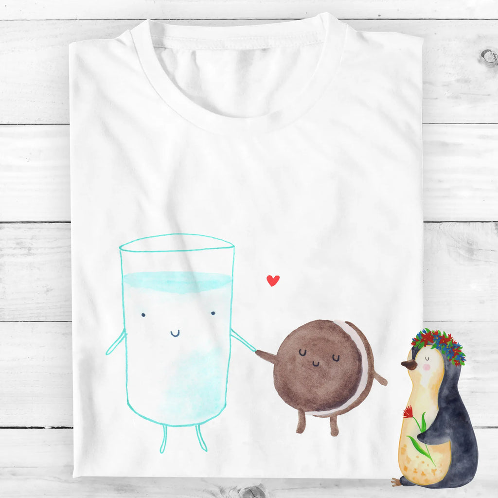 Personalisiertes T-Shirt Milch & Keks T-Shirt Personalisiert, T-Shirt mit Namen, T-Shirt mit Aufruck, Männer, Frauen, Wunschtext, Bedrucken, Tiermotive, Gute Laune, lustige Sprüche, Tiere, Milk, Cookie, Milch, Keks, Kekse, Kaffee, Einladung Frühstück, Motiv süß, romantisch, perfektes Paar