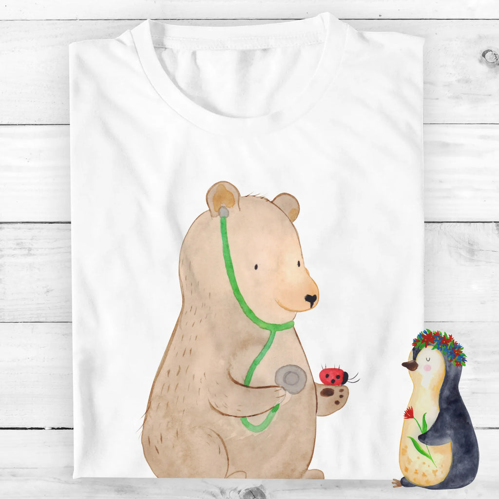 Personalisiertes T-Shirt Bär Arzt T-Shirt Personalisiert, T-Shirt mit Namen, T-Shirt mit Aufruck, Männer, Frauen, Wunschtext, Bedrucken, Bär, Teddy, Teddybär, Arzt, Ärztin, Doktor, Professor, Doktorin, Professorin