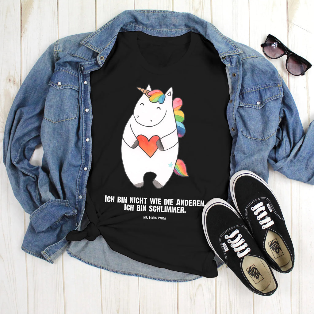 Personalisiertes T-Shirt Einhorn Herz T-Shirt Personalisiert, T-Shirt mit Namen, T-Shirt mit Aufruck, Männer, Frauen, Wunschtext, Bedrucken, Einhorn, Einhörner, Einhorn Deko, Pegasus, Unicorn, Herz, schlimm, böse, witzig, lustig, Freundin, anders, bunt