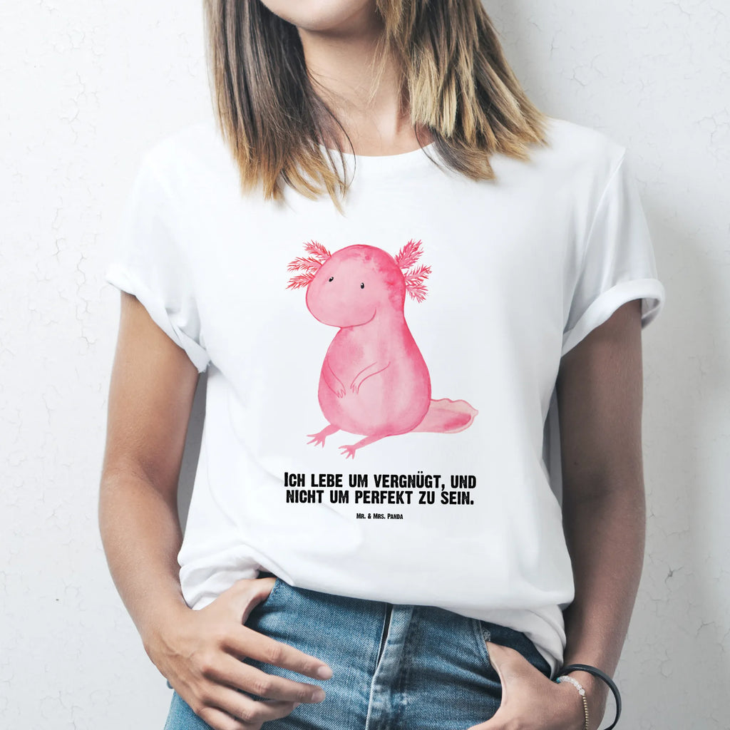 Personalisiertes T-Shirt Axolotl T-Shirt Personalisiert, T-Shirt mit Namen, T-Shirt mit Aufruck, Männer, Frauen, Wunschtext, Bedrucken, Axolotl, Molch, Axolot, vergnügt, fröhlich, zufrieden, Lebensstil, Weisheit, Lebensweisheit, Liebe, Freundin