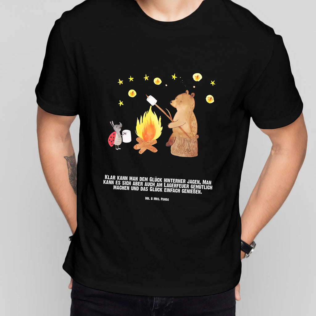 Personalisiertes T-Shirt Bär & Marienkäfer Lagerfeuer T-Shirt Personalisiert, T-Shirt mit Namen, T-Shirt mit Aufruck, Männer, Frauen, Wunschtext, Bedrucken, Bär, Teddy, Teddybär, Lagerfeuer