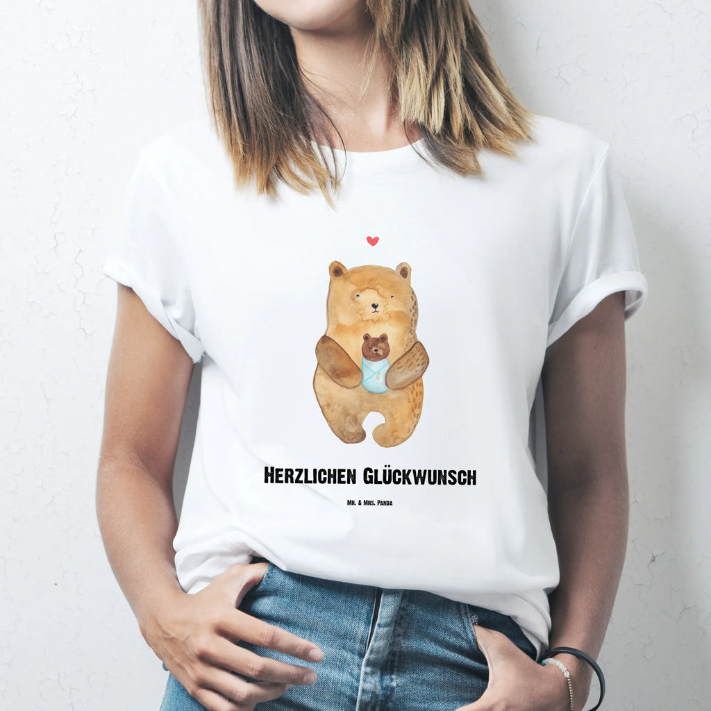 Personalisiertes T-Shirt Bär mit Baby T-Shirt Personalisiert, T-Shirt mit Namen, T-Shirt mit Aufruck, Männer, Frauen, Wunschtext, Bedrucken, Bär, Teddy, Teddybär, Eltern, Mutter, Baby, Taufe, Geburt, Nichte, Neffe, Enkel, Enkelin, Täufling, Geburtstag, Glückwunsch