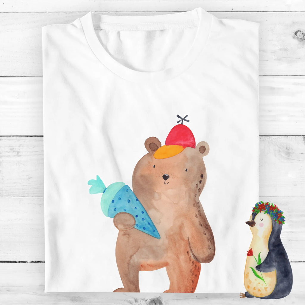 Personalisiertes T-Shirt Bär Schultüte T-Shirt Personalisiert, T-Shirt mit Namen, T-Shirt mit Aufruck, Männer, Frauen, Wunschtext, Bedrucken, Bär, Teddy, Teddybär, Bär Motiv, Schultüte, Erster Schultag Geschenk, Einschulung Geschenk, Schule Geschenk, Grundschule, Schulanfang, Schulbeginn