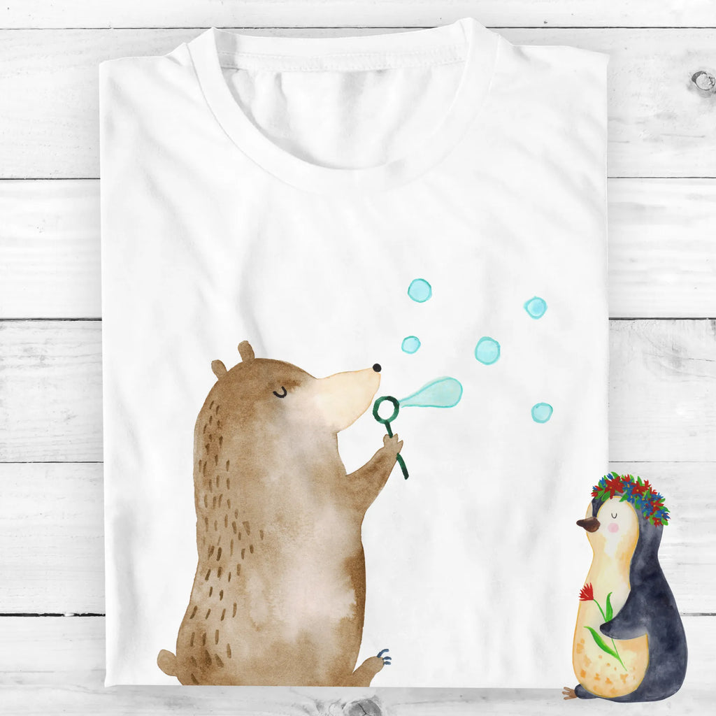 Personalisiertes T-Shirt Bär Seifenblasen T-Shirt Personalisiert, T-Shirt mit Namen, T-Shirt mit Aufruck, Männer, Frauen, Wunschtext, Bedrucken, Bär, Teddy, Teddybär, Seifenblasen Bär Lustig Sein Glücklich Traurig Happy