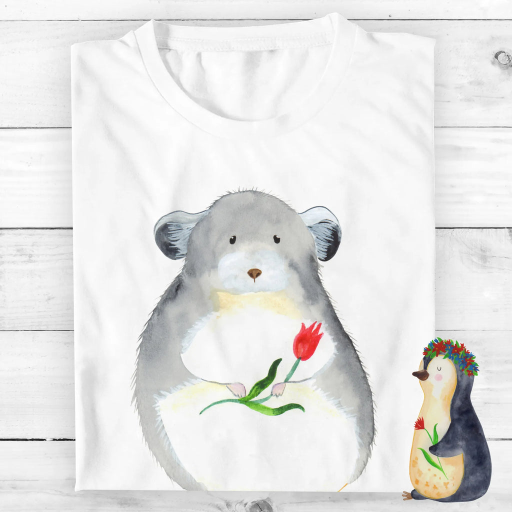 Personalisiertes T-Shirt Chinchilla mit Blume T-Shirt Personalisiert, T-Shirt mit Namen, T-Shirt mit Aufruck, Männer, Frauen, Wunschtext, Bedrucken, Tiermotive, Gute Laune, lustige Sprüche, Tiere, Chinchilla, Chinchillas, Liebeskummer, Kummer, Depressionen, traurig sein, Chaos, Glücklichsein, Büro, Büroalltag