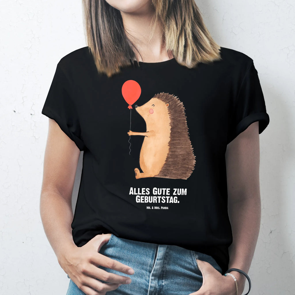 Personalisiertes T-Shirt Igel mit Luftballon T-Shirt Personalisiert, T-Shirt mit Namen, T-Shirt mit Aufruck, Männer, Frauen, Wunschtext, Bedrucken, Tiermotive, Gute Laune, lustige Sprüche, Tiere, Igel, Geburtstag, Herzlichen Glückwunsch, Glückwunsch, Geburtstagskind, Ballon, Happy Birthday