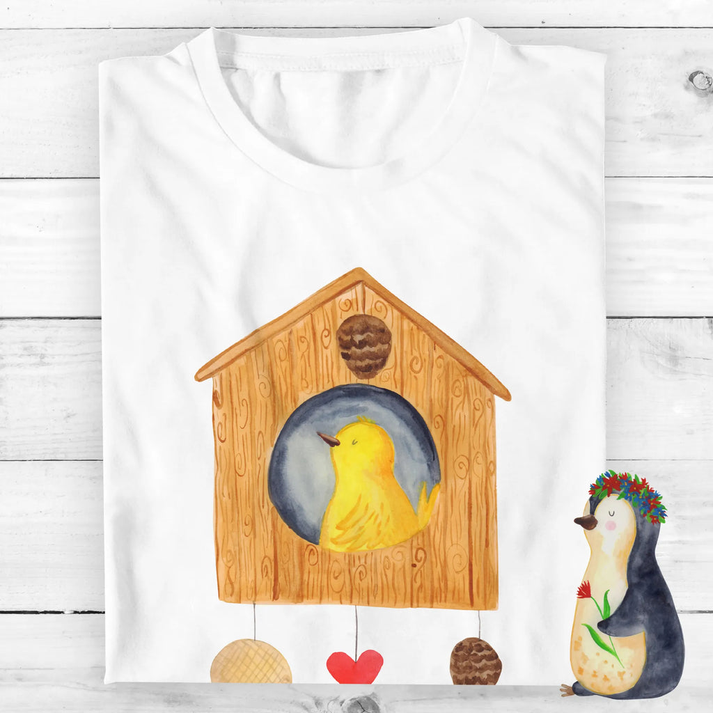 Personalisiertes T-Shirt Vogelhaus Home T-Shirt Personalisiert, T-Shirt mit Namen, T-Shirt mit Aufruck, Männer, Frauen, Wunschtext, Bedrucken, Tiermotive, Gute Laune, lustige Sprüche, Tiere, Vogelhaus, Vogel, Home sweet Home, Einzug, Umzug, Geschenk, Einzugsgeschenk, Hausbau, Haus