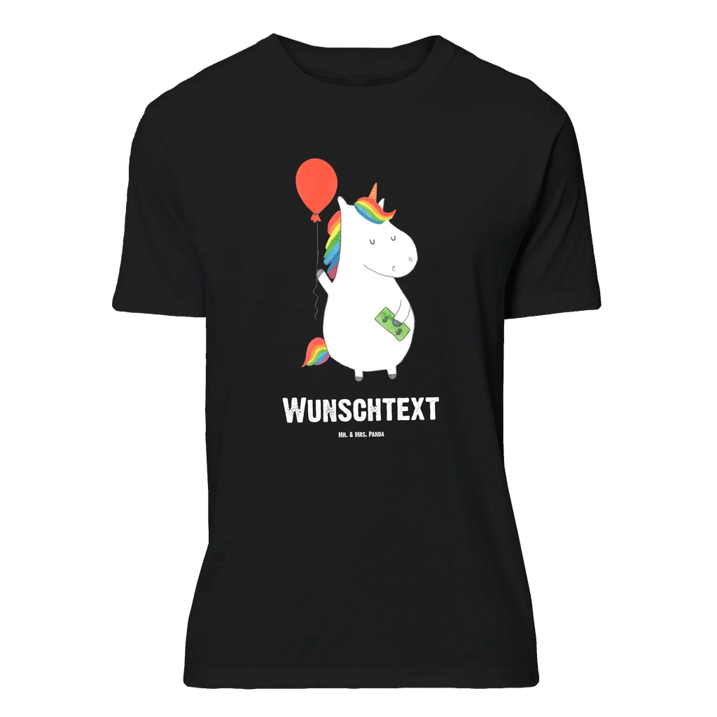 Personalisiertes T-Shirt Einhorn Luftballon T-Shirt Personalisiert, T-Shirt mit Namen, T-Shirt mit Aufruck, Männer, Frauen, Wunschtext, Bedrucken, Einhorn, Einhörner, Einhorn Deko, Pegasus, Unicorn, Luftballon, Geld, Lebenslust, Freude, Geschenk, Freundin