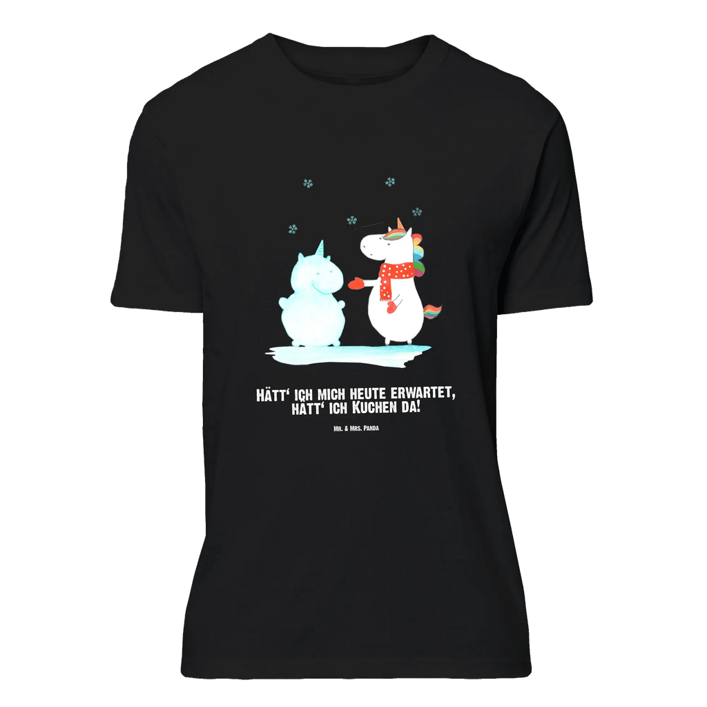 Personalisiertes T-Shirt Einhorn Schneemann T-Shirt Personalisiert, T-Shirt mit Namen, T-Shirt mit Aufruck, Männer, Frauen, Wunschtext, Bedrucken, Einhorn, Einhörner, Einhorn Deko, Pegasus, Unicorn, Schneemann, Winter, Schnee, Kuchen, Weihnachten, kalt, Mütze, Handschuhe, X-Mas