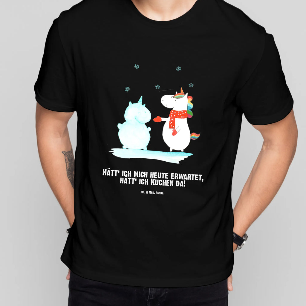 Personalisiertes T-Shirt Einhorn Schneemann T-Shirt Personalisiert, T-Shirt mit Namen, T-Shirt mit Aufruck, Männer, Frauen, Wunschtext, Bedrucken, Einhorn, Einhörner, Einhorn Deko, Pegasus, Unicorn, Schneemann, Winter, Schnee, Kuchen, Weihnachten, kalt, Mütze, Handschuhe, X-Mas