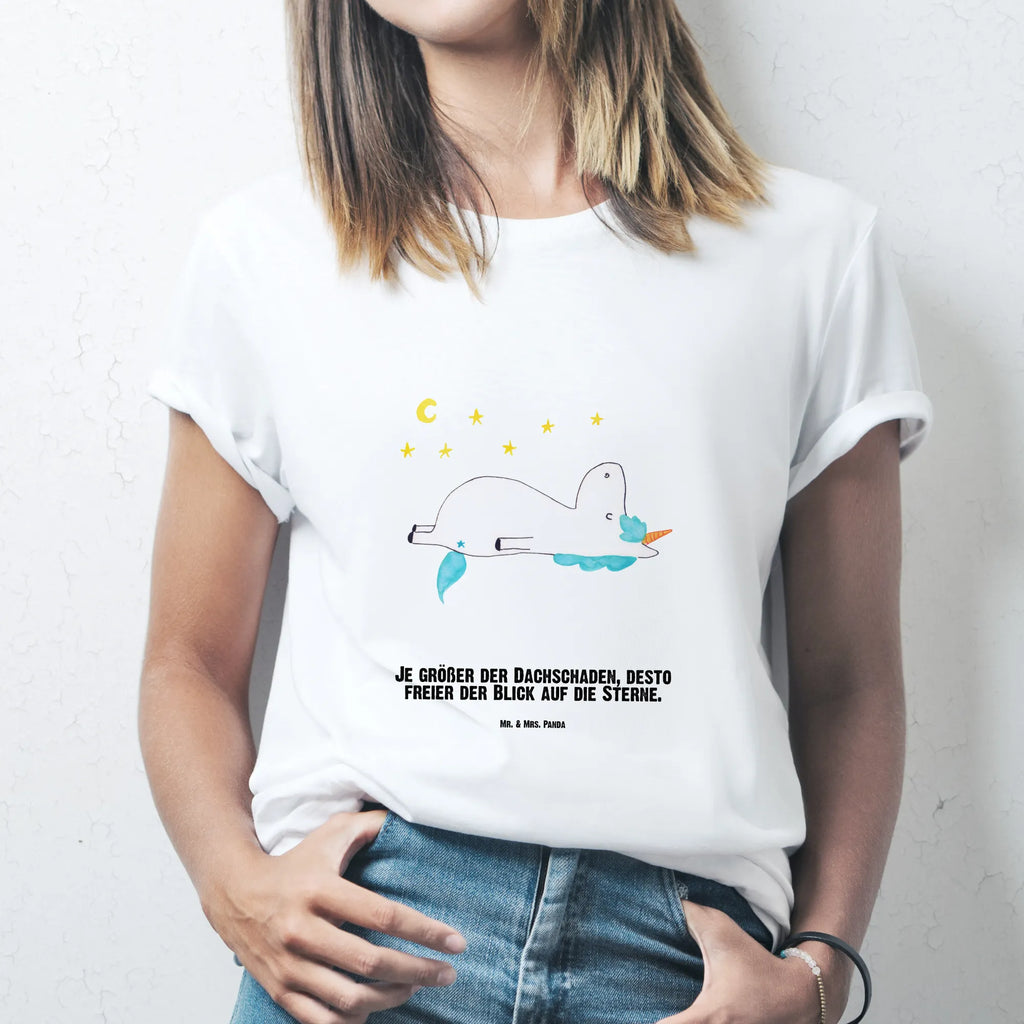 Personalisiertes T-Shirt Einhorn Sternenhimmel T-Shirt Personalisiert, T-Shirt mit Namen, T-Shirt mit Aufruck, Männer, Frauen, Wunschtext, Bedrucken, Einhorn, Einhörner, Einhorn Deko, Unicorn, Sterne, Dachschaden, Verrückt, Sternenhimmel