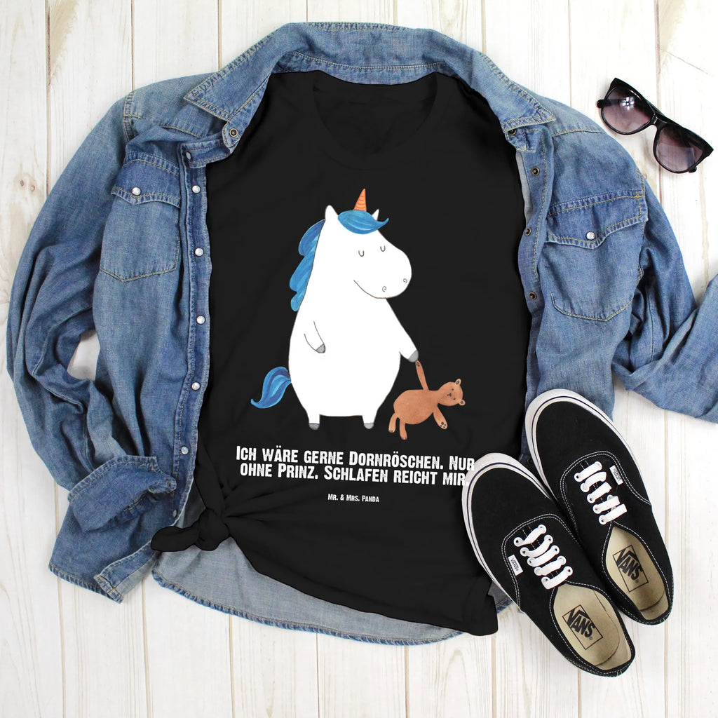 Personalisiertes T-Shirt Einhorn Teddy T-Shirt Personalisiert, T-Shirt mit Namen, T-Shirt mit Aufruck, Männer, Frauen, Wunschtext, Bedrucken, Einhorn, Einhörner, Einhorn Deko, Pegasus, Unicorn, schlafen, gute Nacht, Single, Bett, Träumen, Freundin, Singleleben