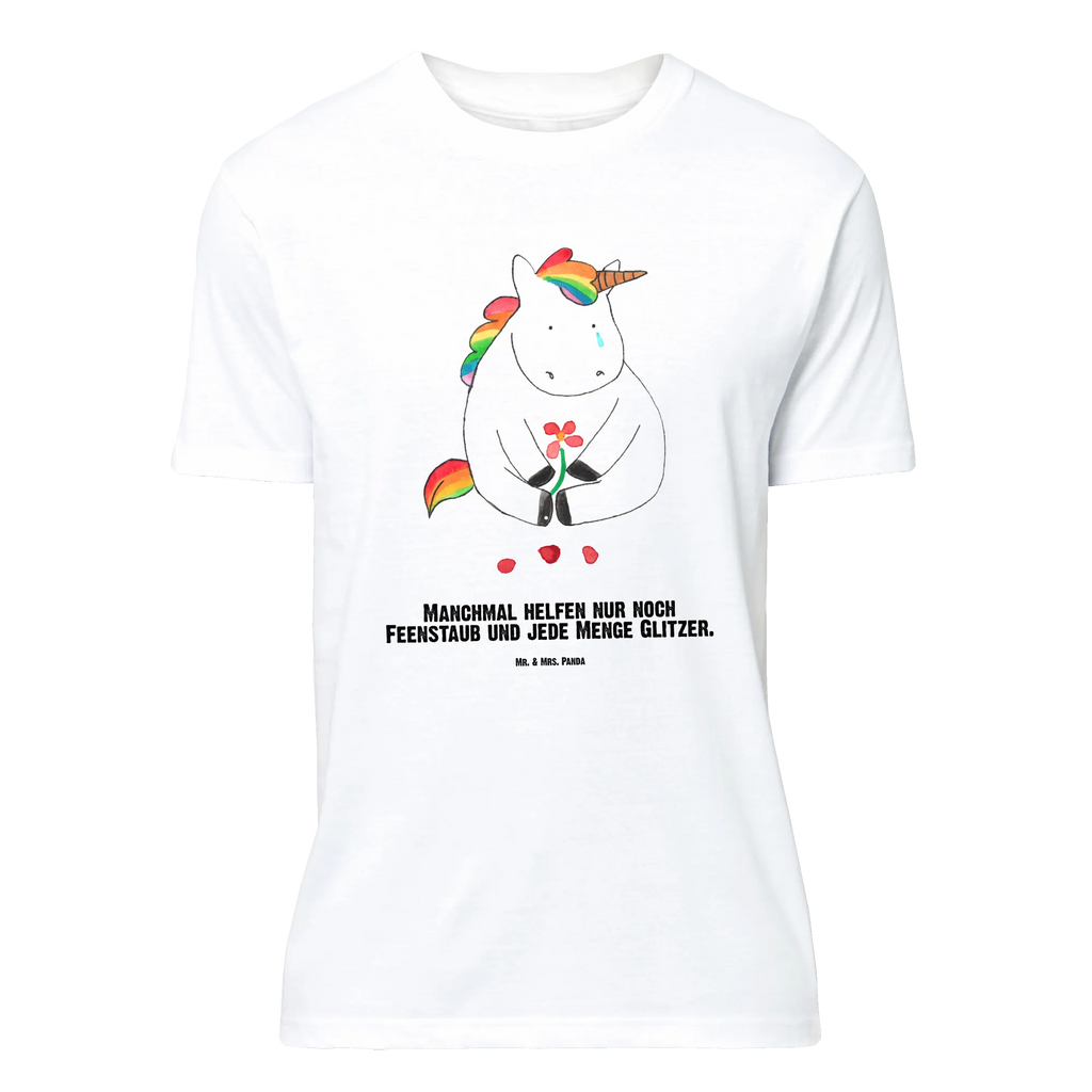 Personalisiertes T-Shirt Einhorn Traurig T-Shirt Personalisiert, T-Shirt mit Namen, T-Shirt mit Aufruck, Männer, Frauen, Wunschtext, Bedrucken, Einhorn, Einhörner, Einhorn Deko, Pegasus, Unicorn, Glitzer, Trösten. Freundschaft, Freunde, Liebe, Trauer, Grußkarte, Blume