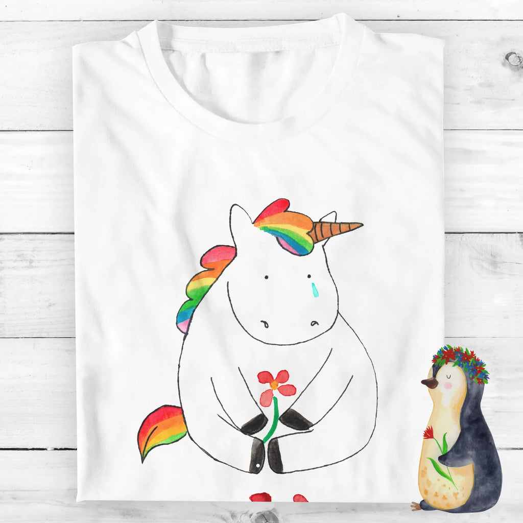 Personalisiertes T-Shirt Einhorn Traurig T-Shirt Personalisiert, T-Shirt mit Namen, T-Shirt mit Aufruck, Männer, Frauen, Wunschtext, Bedrucken, Einhorn, Einhörner, Einhorn Deko, Pegasus, Unicorn, Glitzer, Trösten. Freundschaft, Freunde, Liebe, Trauer, Grußkarte, Blume