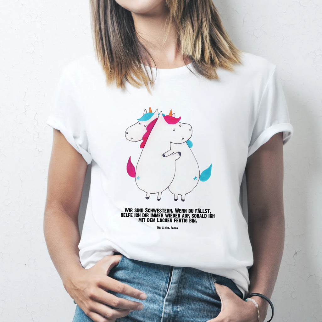 Personalisiertes T-Shirt Einhörner Umarmen T-Shirt Personalisiert, T-Shirt mit Namen, T-Shirt mit Aufruck, Männer, Frauen, Wunschtext, Bedrucken, Einhorn, Einhörner, Einhorn Deko, Unicorn, Freundinnen, Freundin, BFF, Schwester, Schwestern, Familie, Geschwister, Sister, Liebe