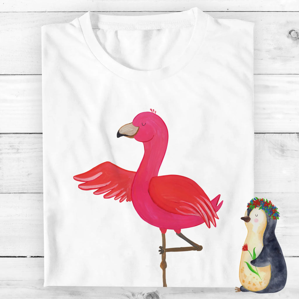 Personalisiertes T-Shirt Flamingo Yoga T-Shirt Personalisiert, T-Shirt mit Namen, T-Shirt mit Aufruck, Männer, Frauen, Wunschtext, Bedrucken, Flamingo, Vogel, Yoga, Namaste, Achtsamkeit, Yoga-Übung, Entspannung, Ärger, Aufregen, Tiefenentspannung