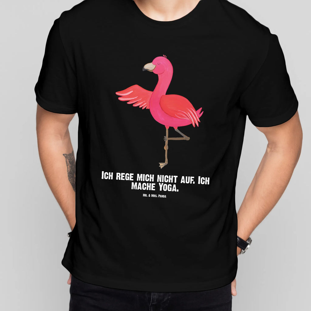 Personalisiertes T-Shirt Flamingo Yoga T-Shirt Personalisiert, T-Shirt mit Namen, T-Shirt mit Aufruck, Männer, Frauen, Wunschtext, Bedrucken, Flamingo, Vogel, Yoga, Namaste, Achtsamkeit, Yoga-Übung, Entspannung, Ärger, Aufregen, Tiefenentspannung