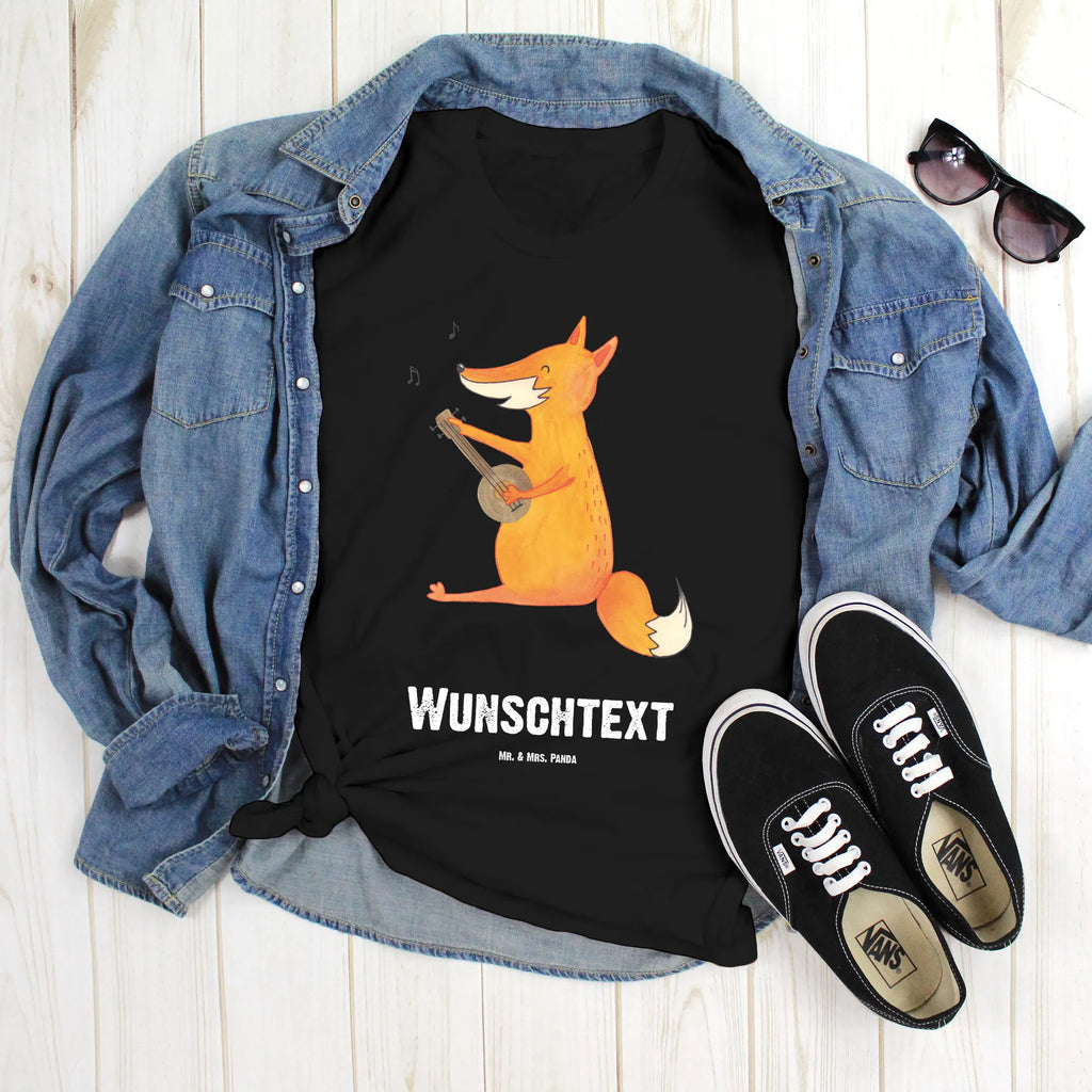 Personalisiertes T-Shirt Fuchs Gitarre T-Shirt Personalisiert, T-Shirt mit Namen, T-Shirt mit Aufruck, Männer, Frauen, Wunschtext, Bedrucken, Fuchs, Füchse, Geschenk Musiker, Musik Spruch, Musikerin, Sänger, Sängerin, Gitarre