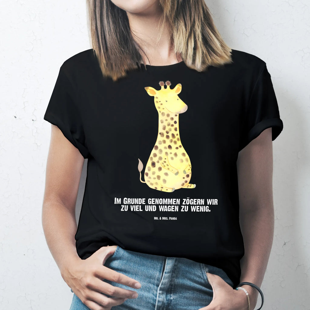 Personalisiertes T-Shirt Giraffe Zufrieden T-Shirt Personalisiert, T-Shirt mit Namen, T-Shirt mit Aufruck, Männer, Frauen, Wunschtext, Bedrucken, Afrika, Wildtiere, Giraffe, Zufrieden, Glück, Abenteuer