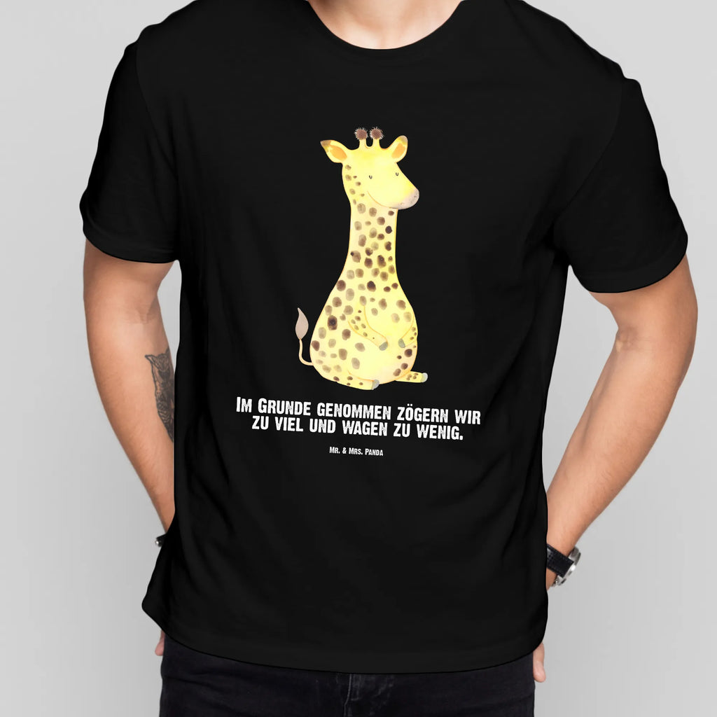 Personalisiertes T-Shirt Giraffe Zufrieden T-Shirt Personalisiert, T-Shirt mit Namen, T-Shirt mit Aufruck, Männer, Frauen, Wunschtext, Bedrucken, Afrika, Wildtiere, Giraffe, Zufrieden, Glück, Abenteuer