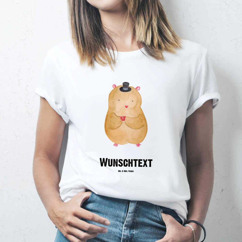 Personalisiertes T-Shirt Hamster mit Hut T-Shirt Personalisiert, T-Shirt mit Namen, T-Shirt mit Aufruck, Männer, Frauen, Wunschtext, Bedrucken, Tiermotive, Gute Laune, lustige Sprüche, Tiere, Hamster, Hut, Magier, Zylinder, Zwerghamster, Zauberer