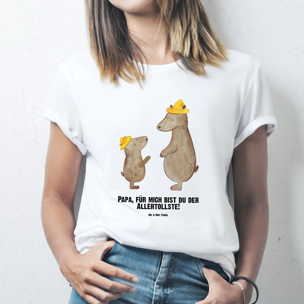 Personalisiertes T-Shirt Bären mit Hut T-Shirt Personalisiert, T-Shirt mit Namen, T-Shirt mit Aufruck, Männer, Frauen, Familie, Vatertag, Muttertag, Bruder, Schwester, Mama, Papa, Oma, Opa, Bär, Bären, Vater, Papi, Paps, Dad, Daddy, Lieblingsmensch, Sohn, Söhne, Kind, Kinder, Vater-Sohn, Family, Vorbild