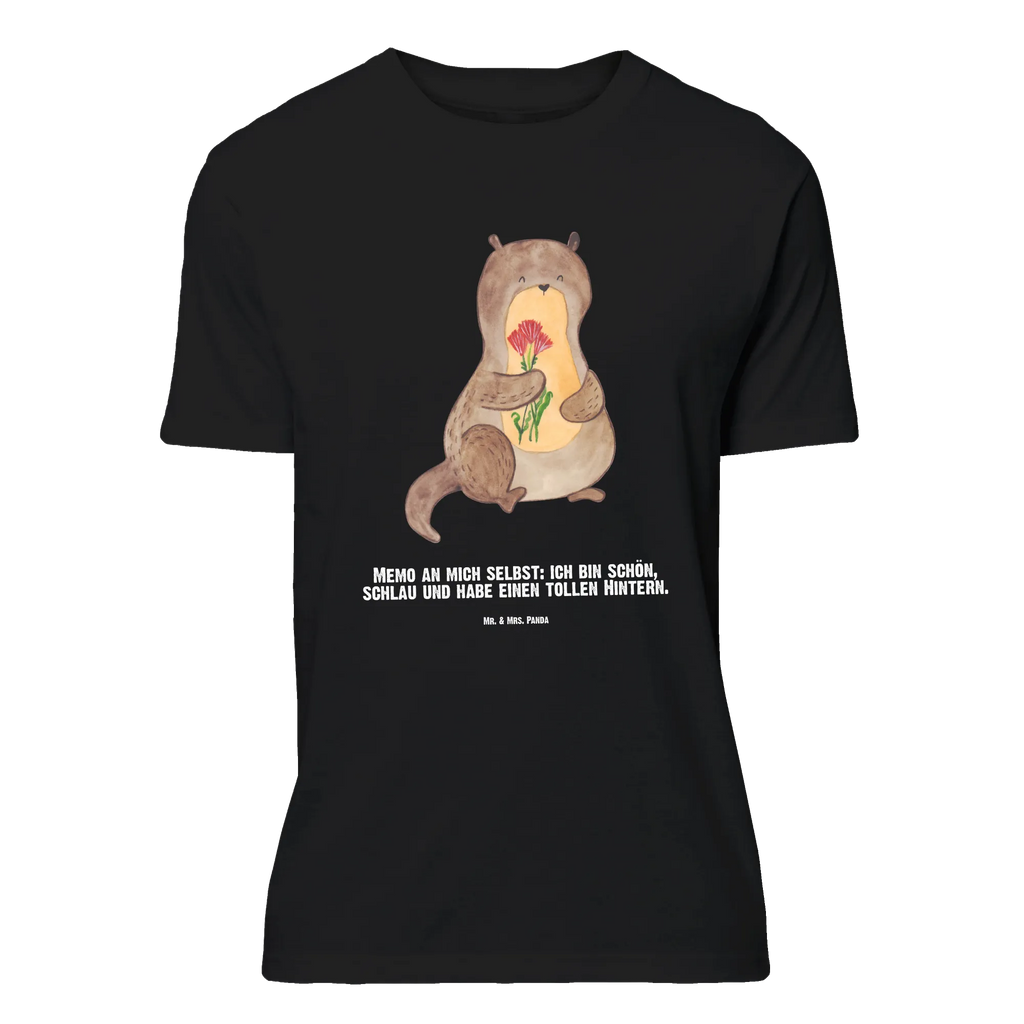 Personalisiertes T-Shirt Otter Blumenstrauß T-Shirt Personalisiert, T-Shirt mit Namen, T-Shirt mit Aufruck, Männer, Frauen, Wunschtext, Bedrucken, Otter, Fischotter, Seeotter, Otter Seeotter See Otter