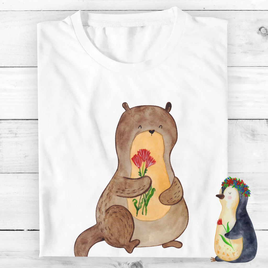 Personalisiertes T-Shirt Otter Blumenstrauß T-Shirt Personalisiert, T-Shirt mit Namen, T-Shirt mit Aufruck, Männer, Frauen, Wunschtext, Bedrucken, Otter, Fischotter, Seeotter, Otter Seeotter See Otter